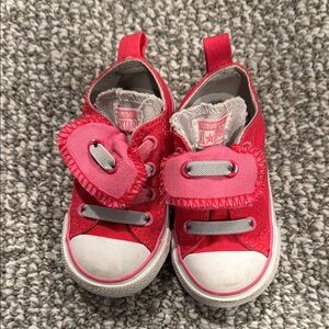 Converse Red and Pink Sneakers with Canvas Upper